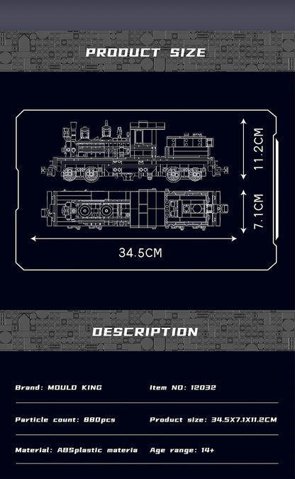 Mould King 12032 Steam Locomotive Building Block Assembly