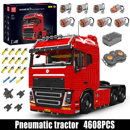 Mould King 19015 Remote Control FH16 Pneumatic Tractor Model Assembly