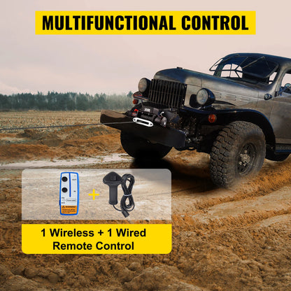 VEVOR 12V 13500 LBS Electric Winch 27M/92FT Synthetic Tow Rope Lifting Treuils Hoist for 4X4 Car Trailer ATV Truck Off Road Boat