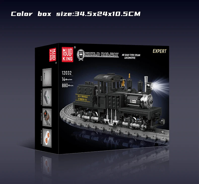 Mould King 12032 Steam Locomotive Building Block Assembly