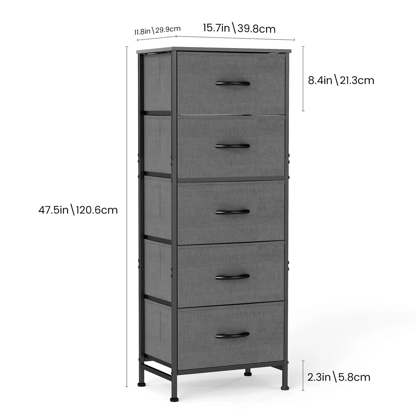 Tall Lightweight Fabric Dresser