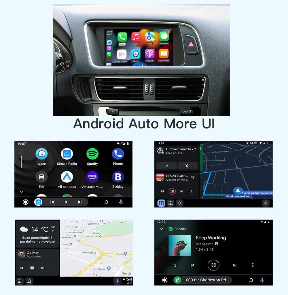Wireless CarPlay Android Auto Interface Adapter for Audi A4 B8 A5 Q5 2009-2015