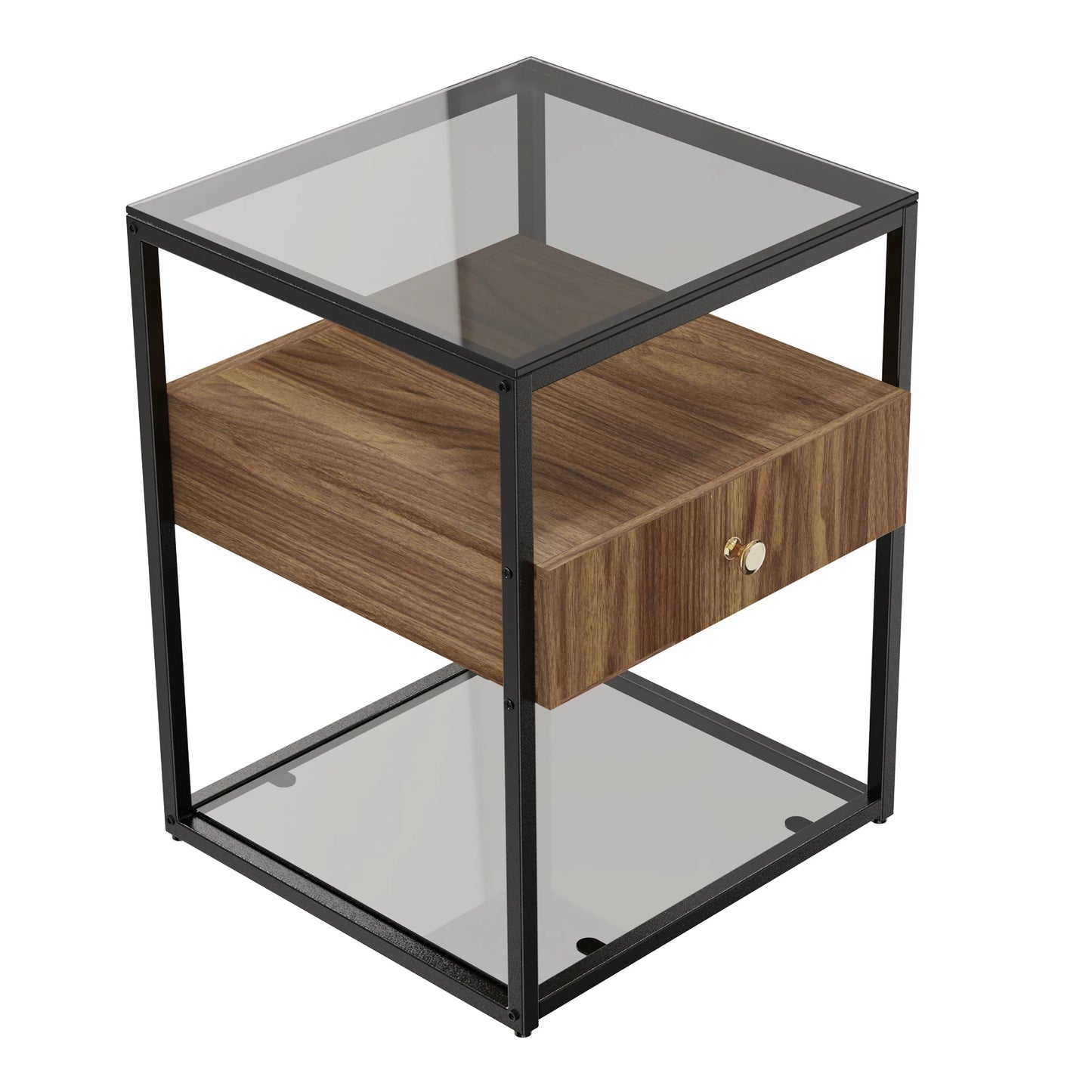 Tempered Glass Nightstand Table