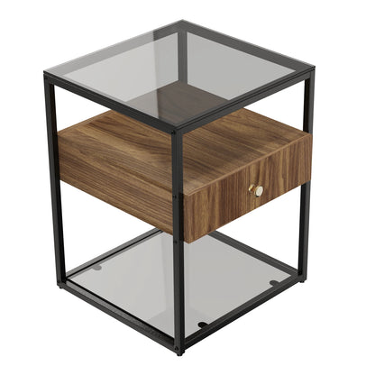 Tempered Glass Nightstand Table