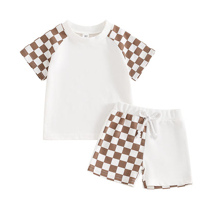 2Pc Half Checkered Outfit 12M-4T