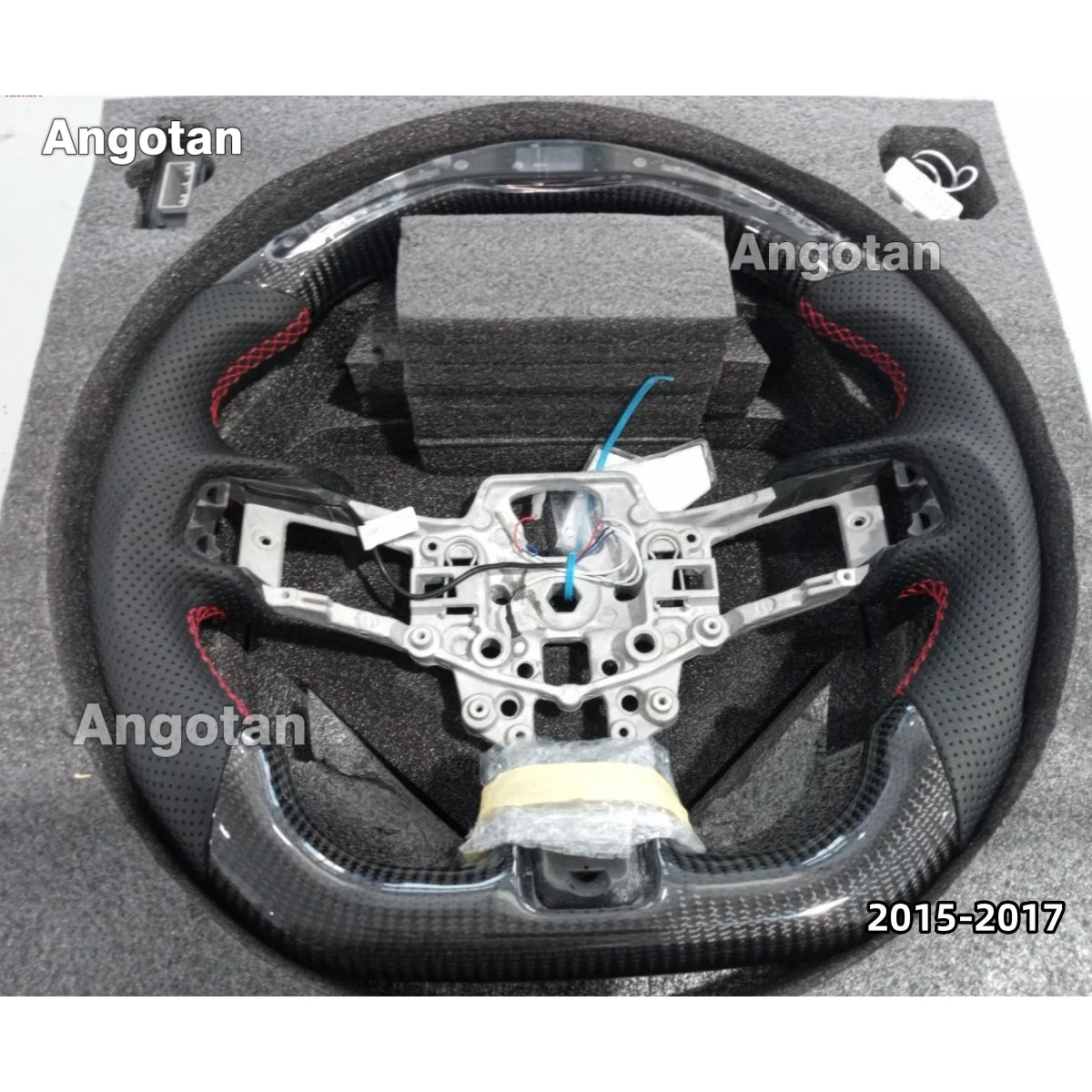 LED Carbon Fiber Steering Wheel for Ford Mustang 2015-2023