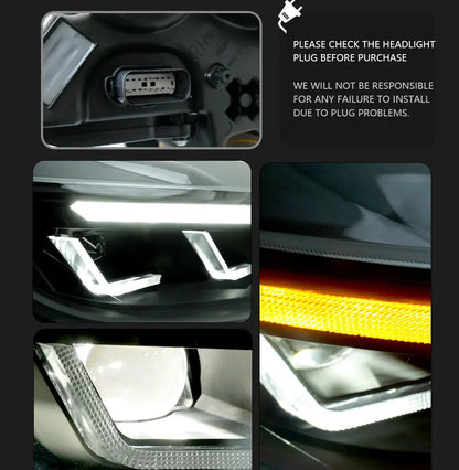 RGB Headlight LED Projetor Headlight For Ford Mustang 2015-2017