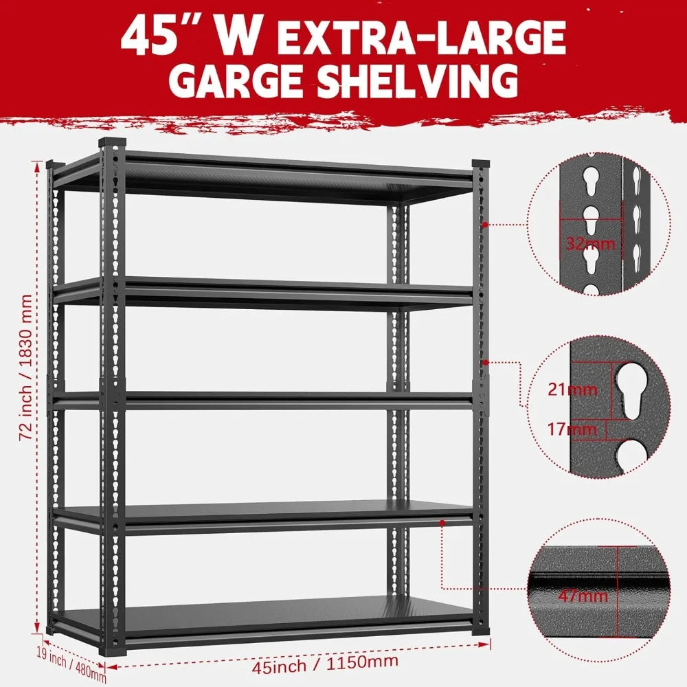 Adjustable 5-Tier Heavy Duty Garage Shelving Unit