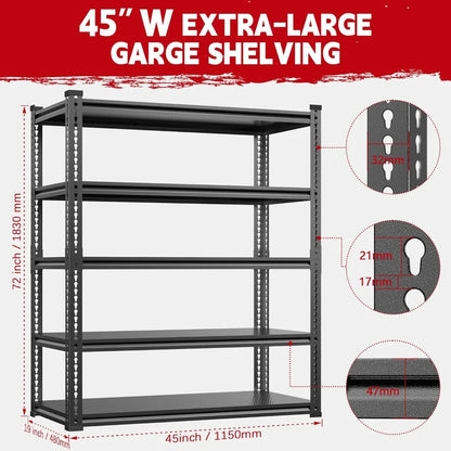 Adjustable 5-Tier Heavy Duty Garage Shelving Unit