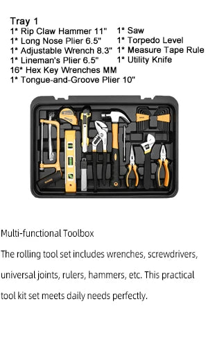 DEKO 258 Piece Rolling Tool Kit