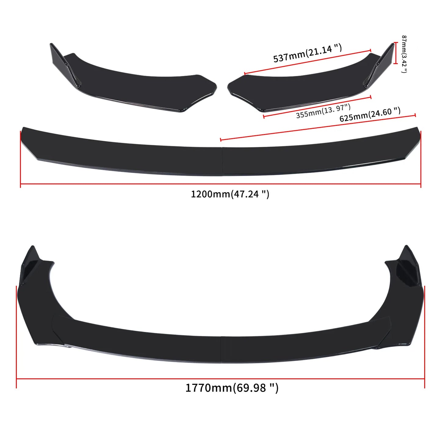Universal Front Bumper Splitter Lip