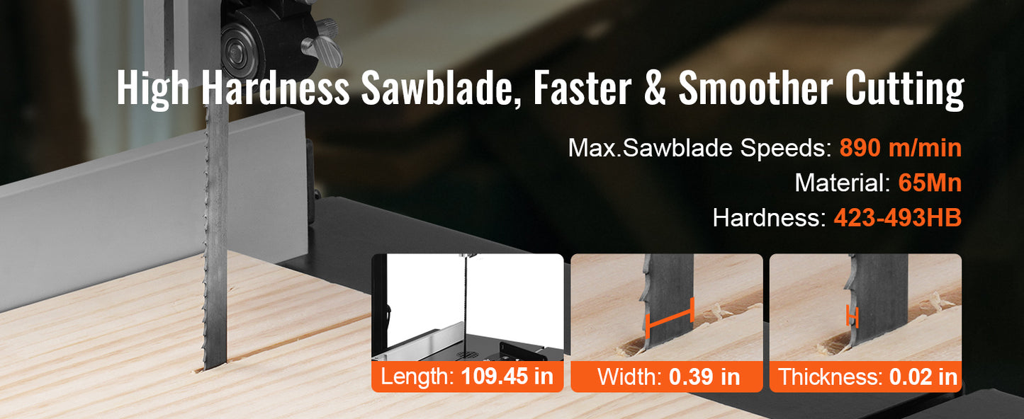 10/14Inch Band Saw 2-Speed Continuously Viable Benchtop Bandsaw
