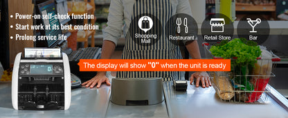 1000 Pcs/Min Money Counter Counterfeit Bill Detector by UV/MG/IR/DD Function