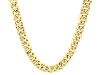 7.25mm 10k Yellow Gold Semi Solid Miami Cuban Chain