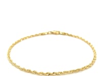 10k Diamond Cut Gold Rope Anklet 2.0