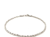14k Diamond Cut White Gold Rope Anklet 2.25mm