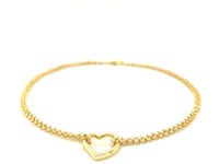 10k Gold Double Rolo w/ Heart Chain Anklet