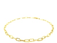 14k Yellow Gold Oval Anklet