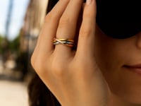 14k Tri Color Gold Twist Style Ring(2.50 mm)