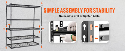 5-Tier Adjustable Storage Shelving Unit